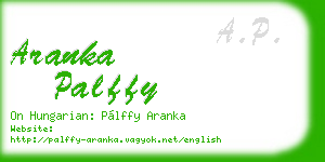 aranka palffy business card